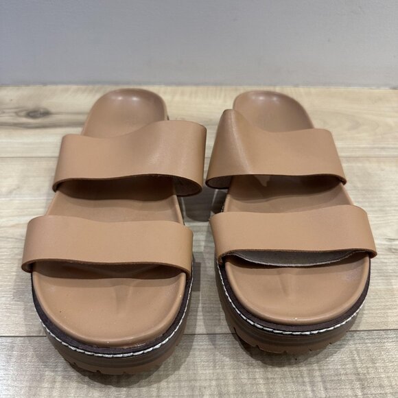 Madewell Shoes Womens Size 11 Two Strap Platform Slide Sandals Comfort Casual - Picture 1 of 9